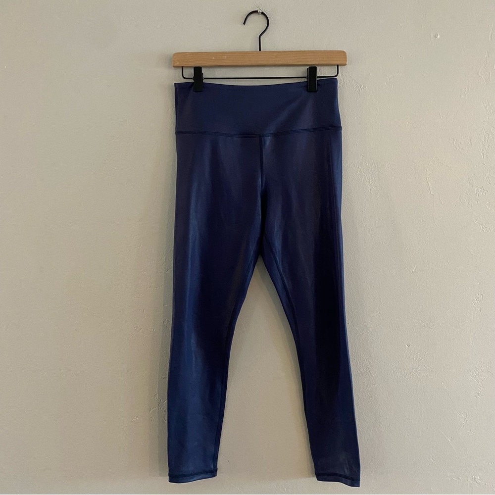 Zyia Active Navy Blue Metallic Light n Tight Hi-Rise 7/8 Leggings Size 6/8 - Picture 2 of 9
